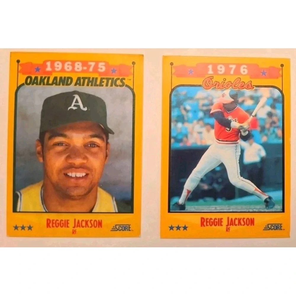 1988 Score Inserts Reggie Jackson Lot of 6 #500, 501 (2) #502 (2) #500 & #501